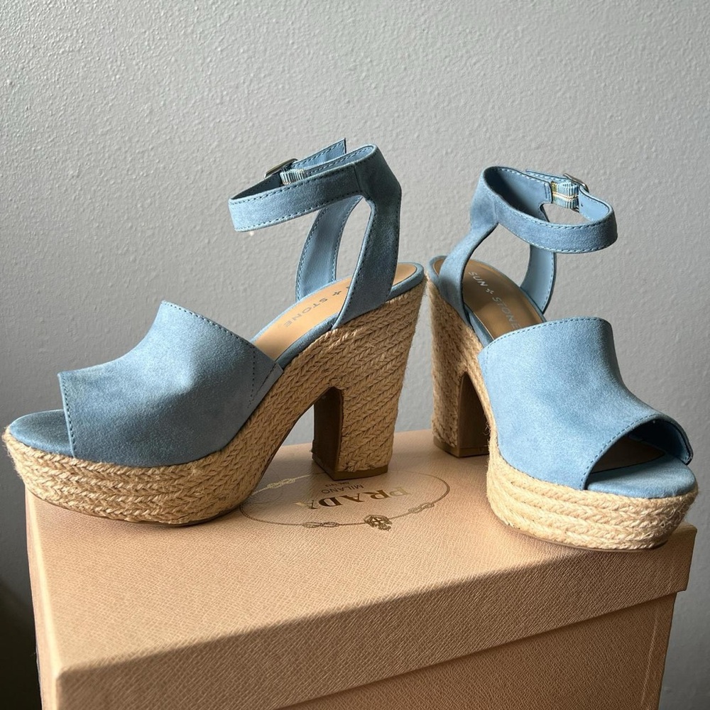 Sun + Stone Baby Blue Wedges - Picture 5 of 5